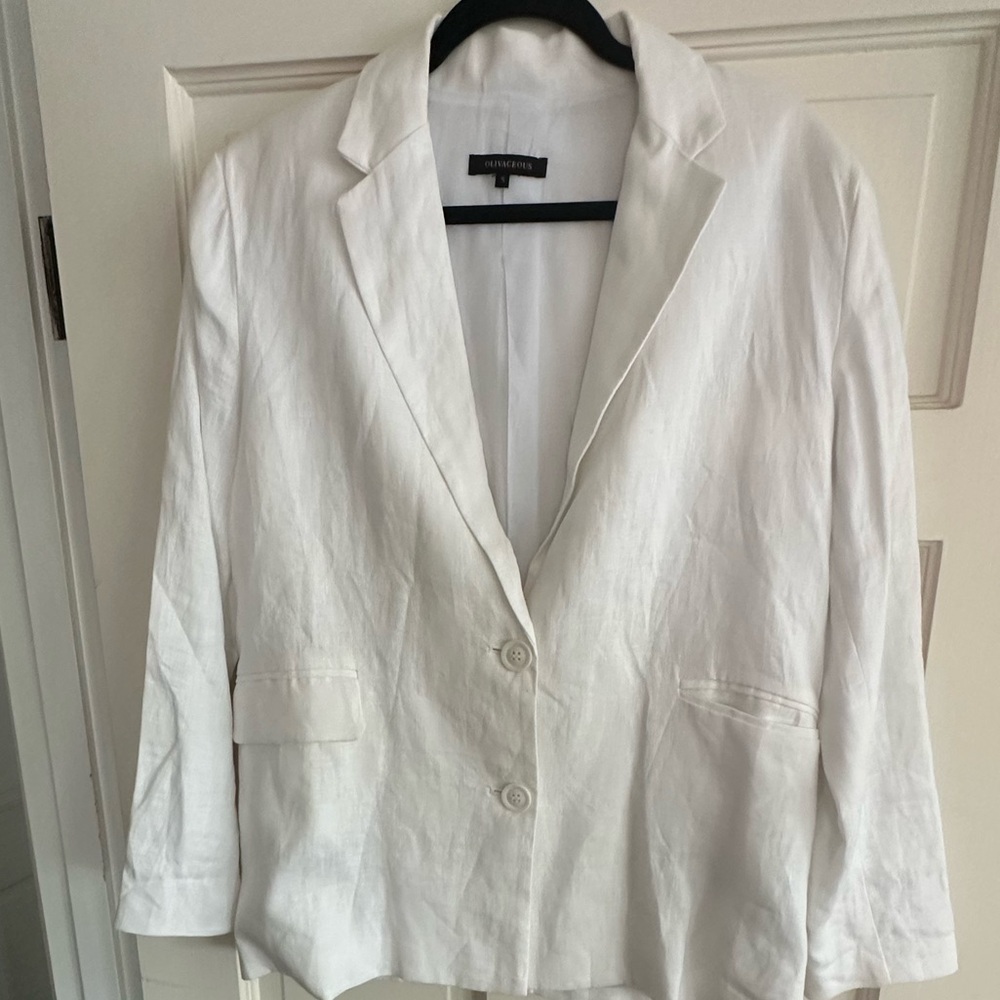 White Linen Blazer